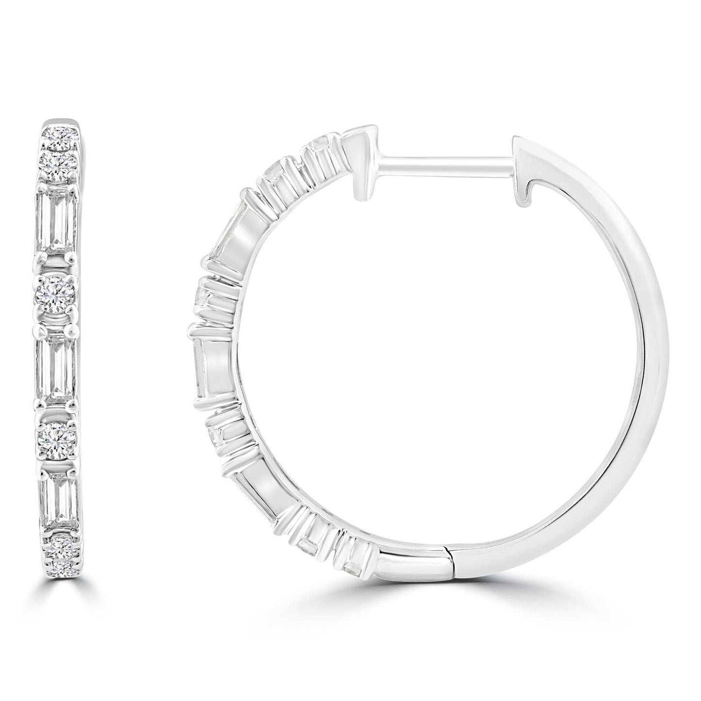 0.50ct Lab Grown Diamond Hoop Earrings in 18K White Gold