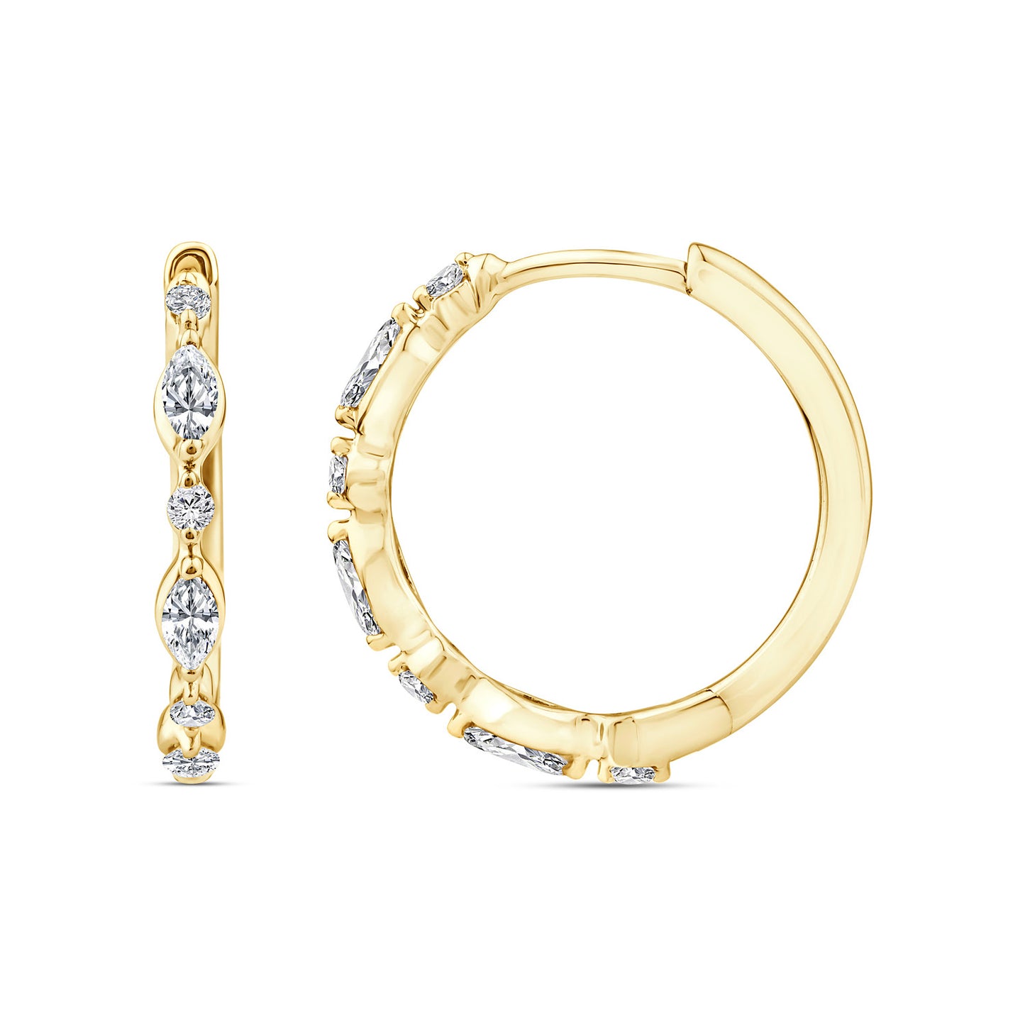 0.33ct Lab Grown Diamond Hoop Earrings in 9K Yellow Gold