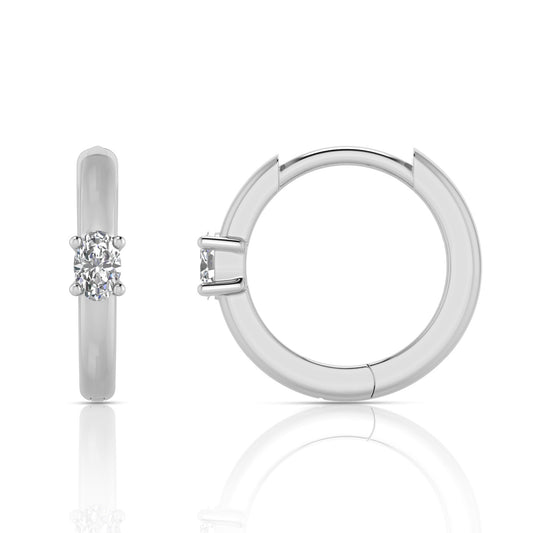 0.12ct Lab Grown Diamond Huggie Earrings in 9K White Gold