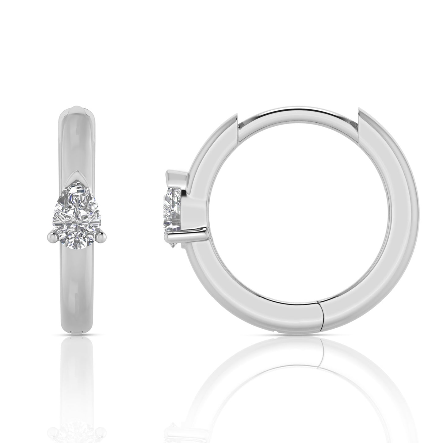 0.12ct Lab Grown Diamond Huggie Earrings in 9K White Gold