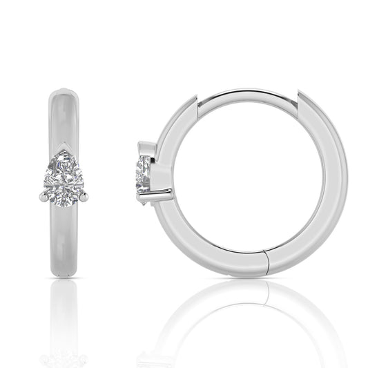 0.12ct Lab Grown Diamond Huggie Earrings in 9K White Gold