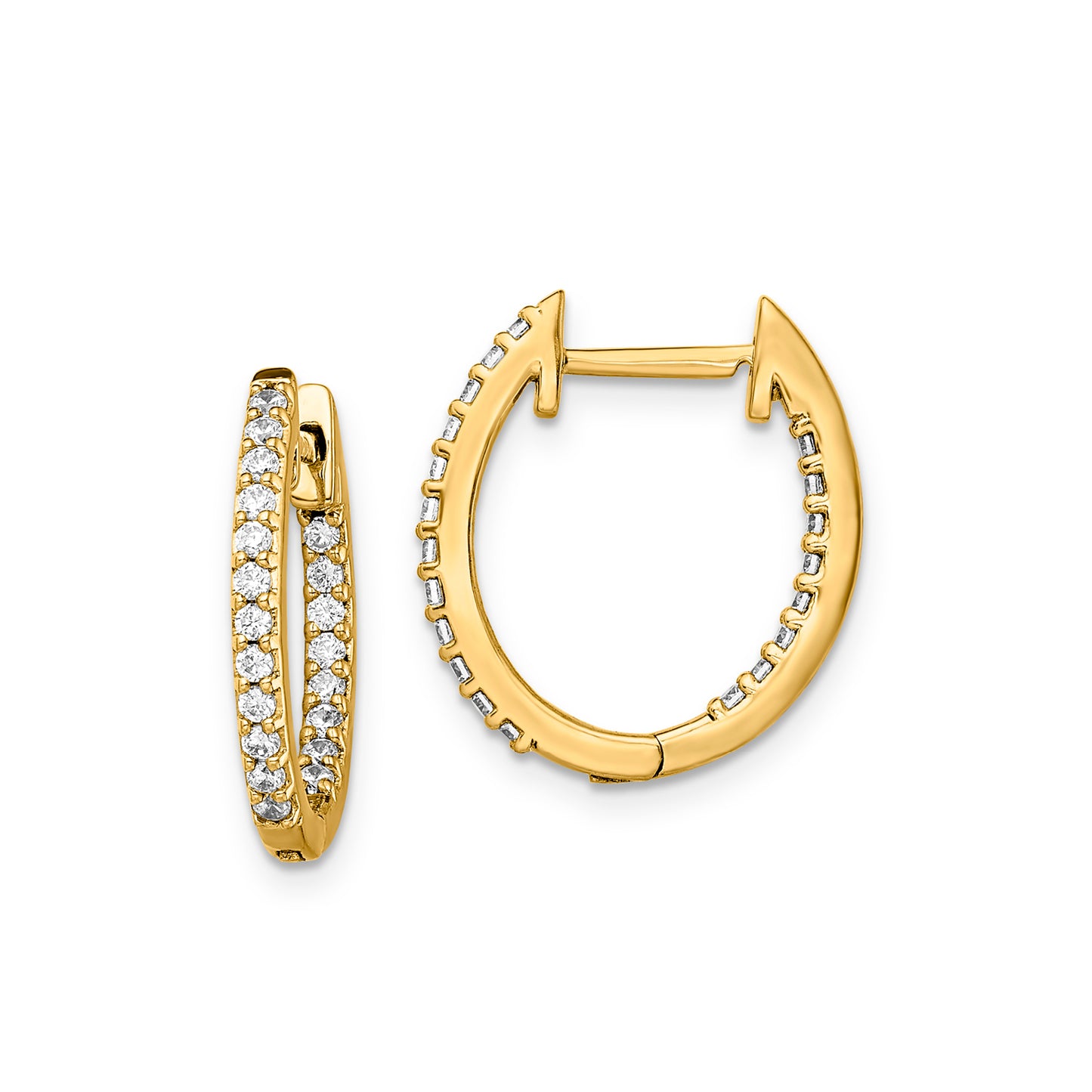 0.50ct Lab Grown Diamond Huggie Earrings in 9K Yellow Gold