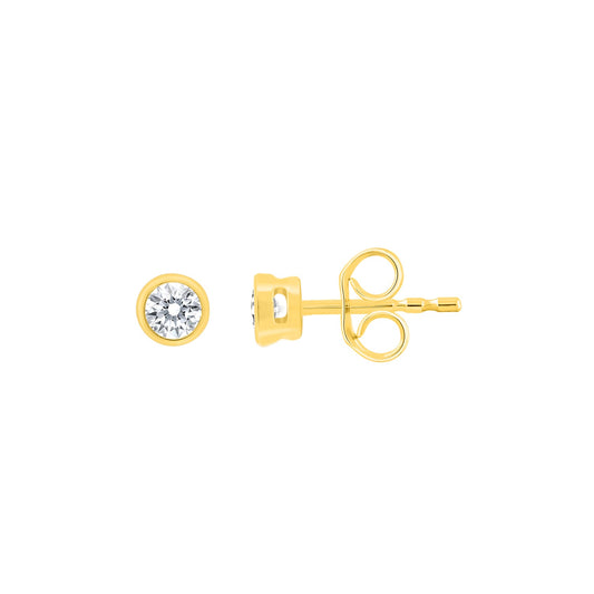 0.2ct Lab Grown Diamond Earrings in 9K Yellow Gold
