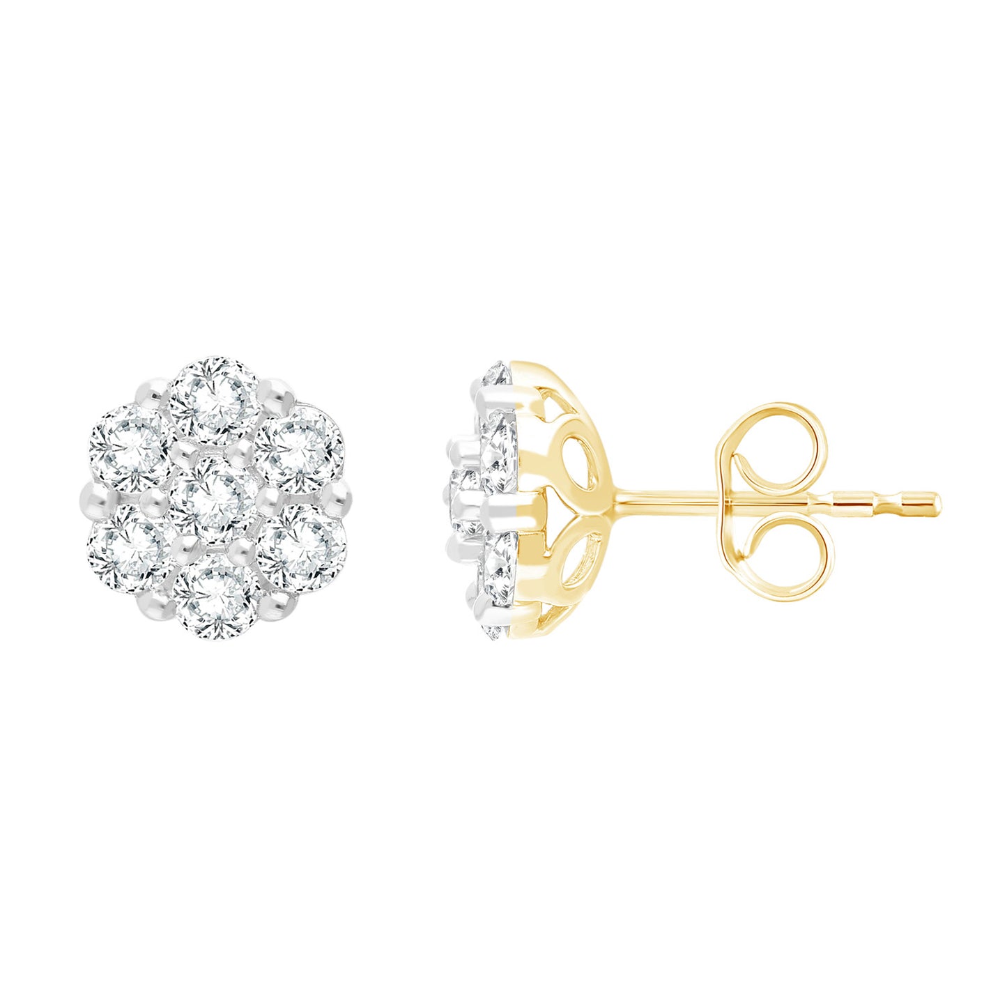 1.00ct Lab Grown Diamond Stud Earrings in 9K Yellow Gold