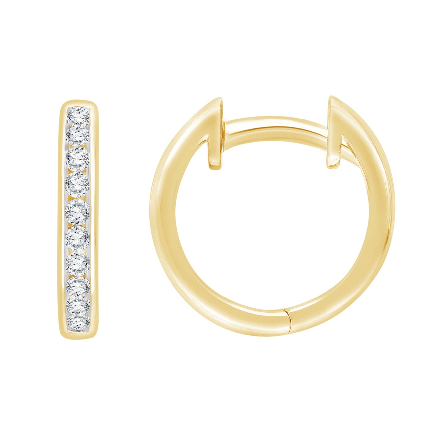 0.25ct Lab Grown Diamond Huggie Earrings in 9K Yellow Gold