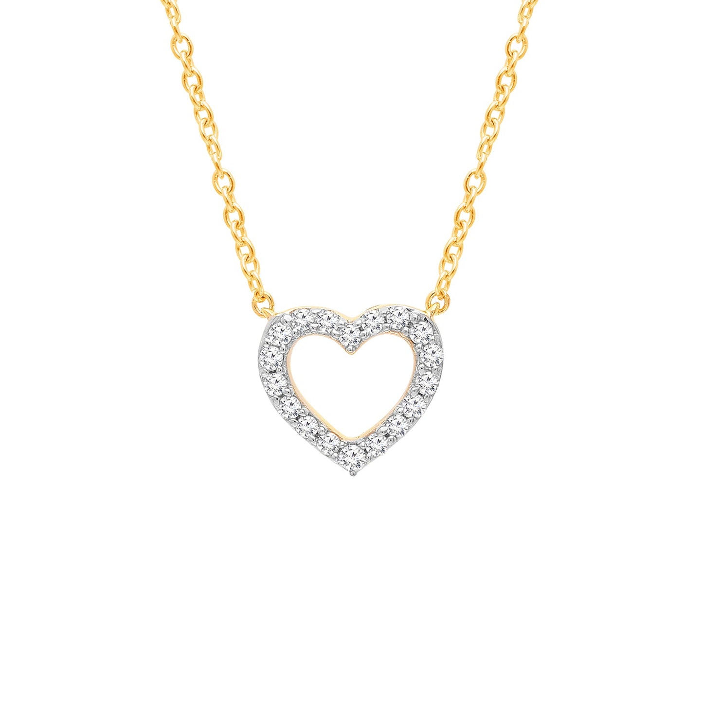 0.1ct Lab Grown Diamond Necklace in 9K Yellow Gold