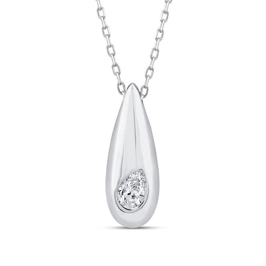 0.12ct Lab Grown Diamond Necklace in 9K White Gold