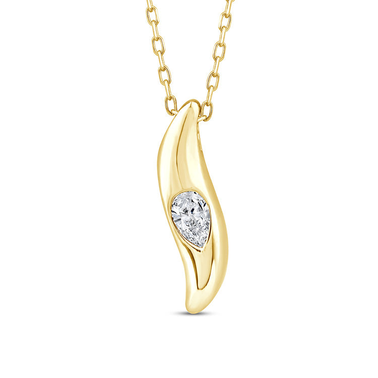 0.12ct Lab Grown Diamond Necklace in 9K Yellow Gold