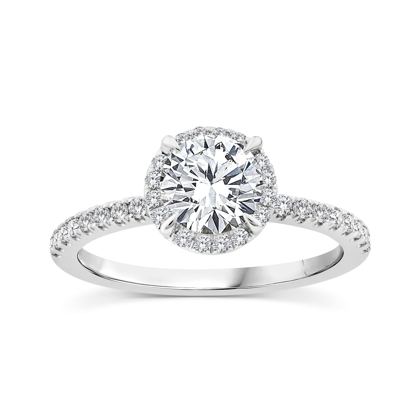 1.25ct Lab Grown Diamond Halo Ring in 9K White Gold