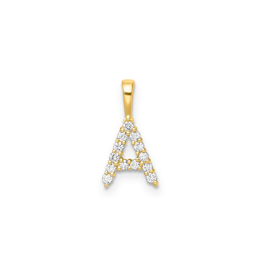 A INITIAL 0.14ct Lab Grown Diamond Pendant in 9K Yellow Gold