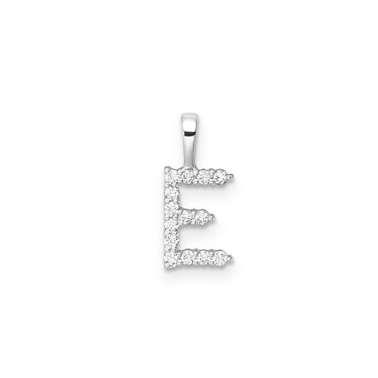E INITIAL 0.14ct Lab Grown Diamond Pendant in 9K White Gold