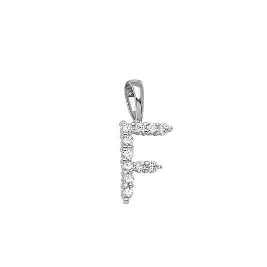 F INITIAL 0.11ct Lab Grown Diamond Pendant in 9K White Gold