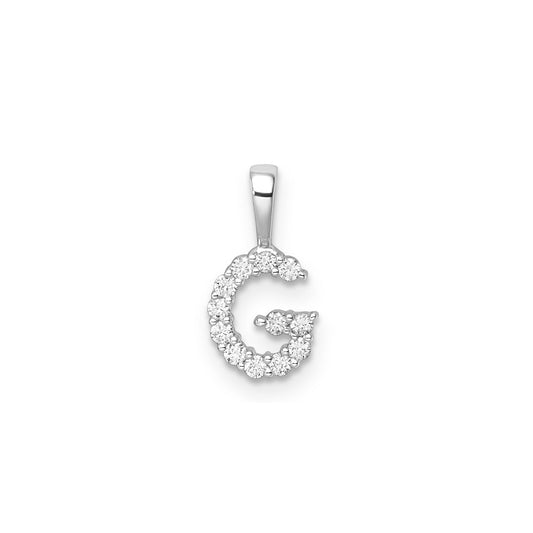 G INITIAL 0.12ct Lab Grown Diamond Pendant in 9K White Gold