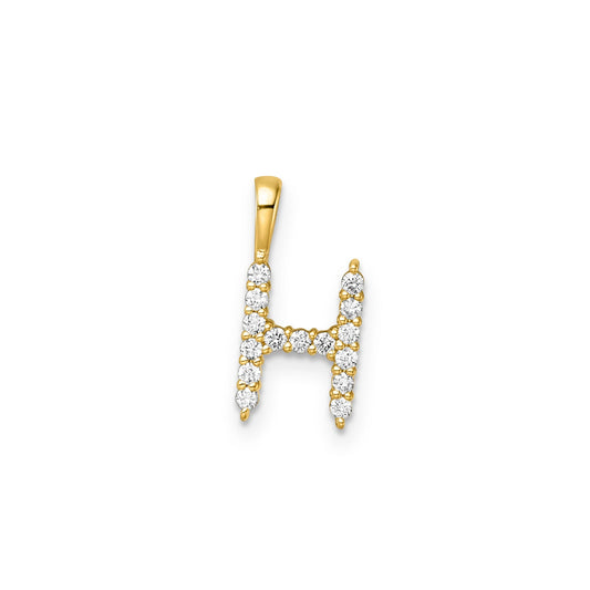 H INITIAL 0.15ct Lab Grown Diamond Pendant in 9K Yellow Gold