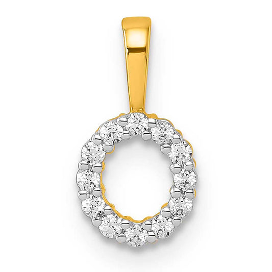 O INITIAL 0.12ct Lab Grown Diamond Pendant in 9K Yellow Gold