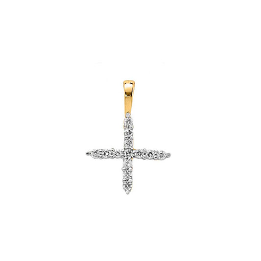 X INITIAL 0.14ct Lab Grown Diamond Pendant in 9K Yellow Gold