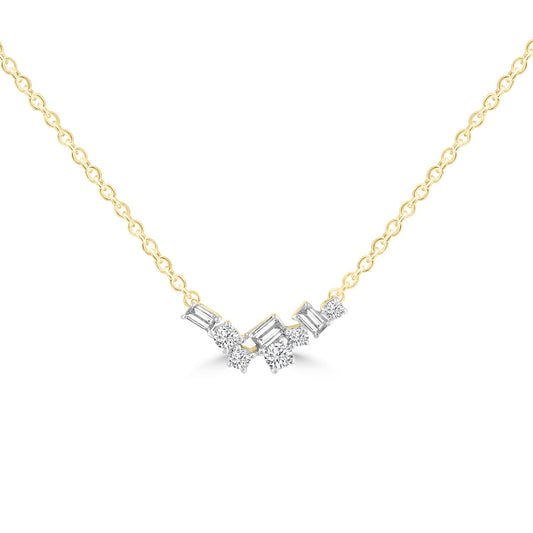 Necklace with 0.15ct Diamonds in 9K Yellow Gold