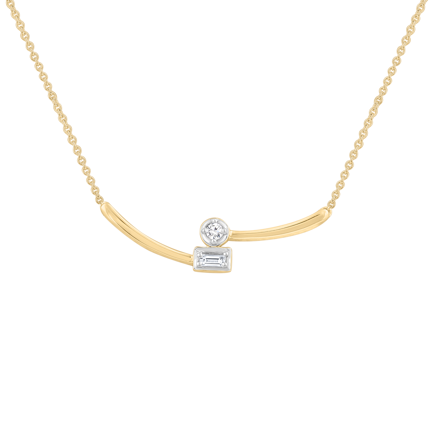 Diamond Necklace with 0.05ct Diamonds in 9K Yellow Gold