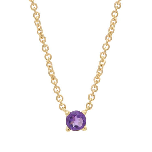 Purple Amethyst Necklace 40-45cm in 9K Yellow Gold