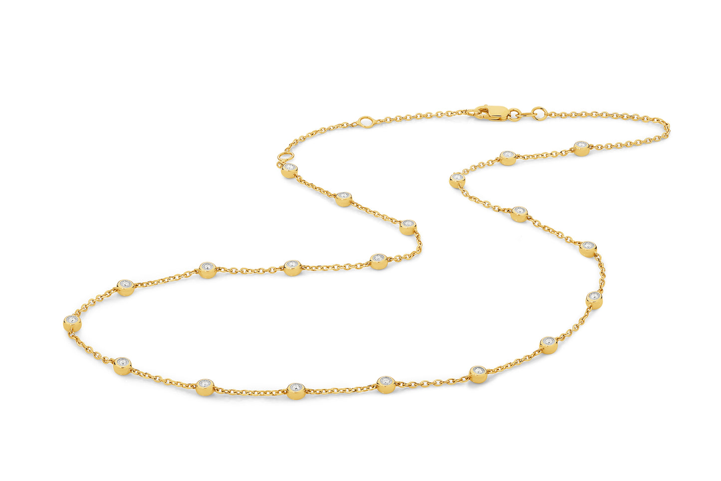 Two-sided Diamond Bezel Necklace 9KT 5.56g/18KT 7.42g 0.6ct GH/SI