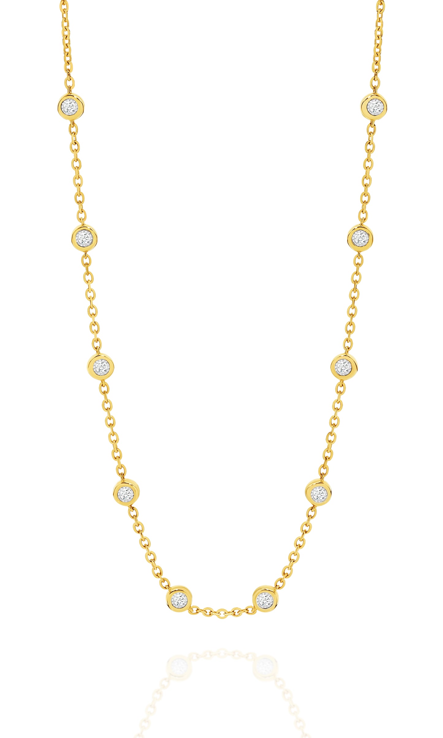 Two-sided Diamond Bezel Necklace 9KT 5.56g/18KT 7.42g 0.6ct GH/SI