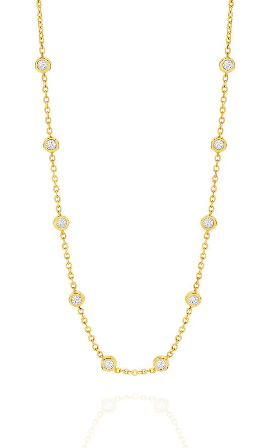 Two-sided Diamond Bezel Necklace 9KT 5.56g/18KT 7.42g 0.6ct GH/SI