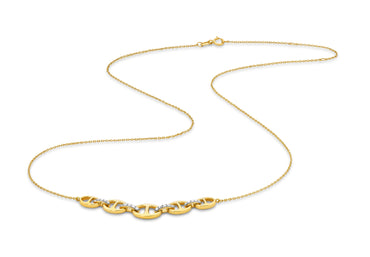 Necklace 9KT 2.89g/18KT 3.86g 0.12ct GH/SI