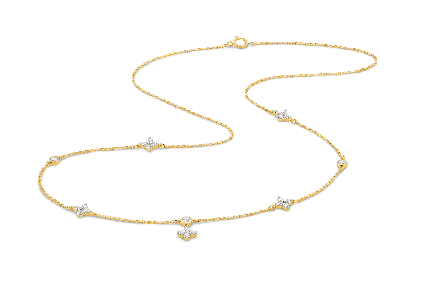 Necklace 9KT 2.35g/ 18KT 3.27g 0.9ct GH/SI