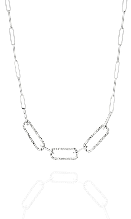 Necklace 9KT 5.21g/18KT 6.95g 0.7ct GH/SI