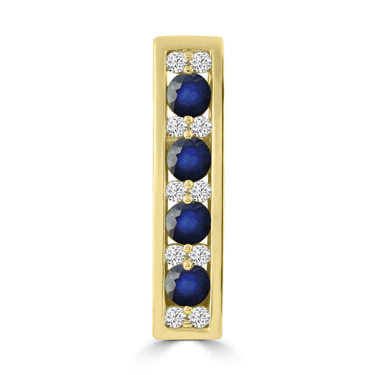 Diamond Saphhire Pendant with 0.10ct Diamonds in 9K Yellow Gold - P-20514BS-010-Y