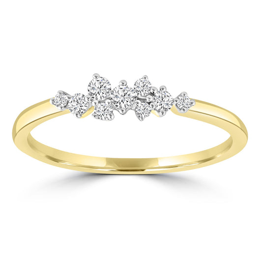 Ring with 0.15ct Diamonds in 9K Yellow Gold