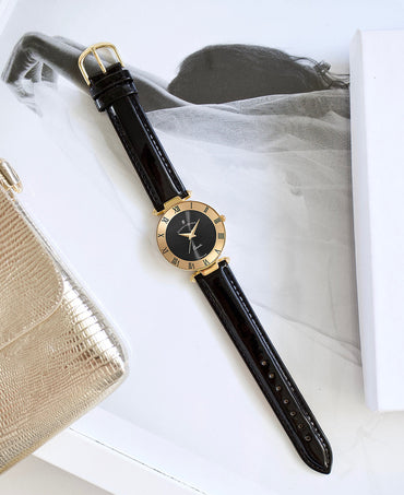 JDM Coupole Classic Gold Bezel Black Watch