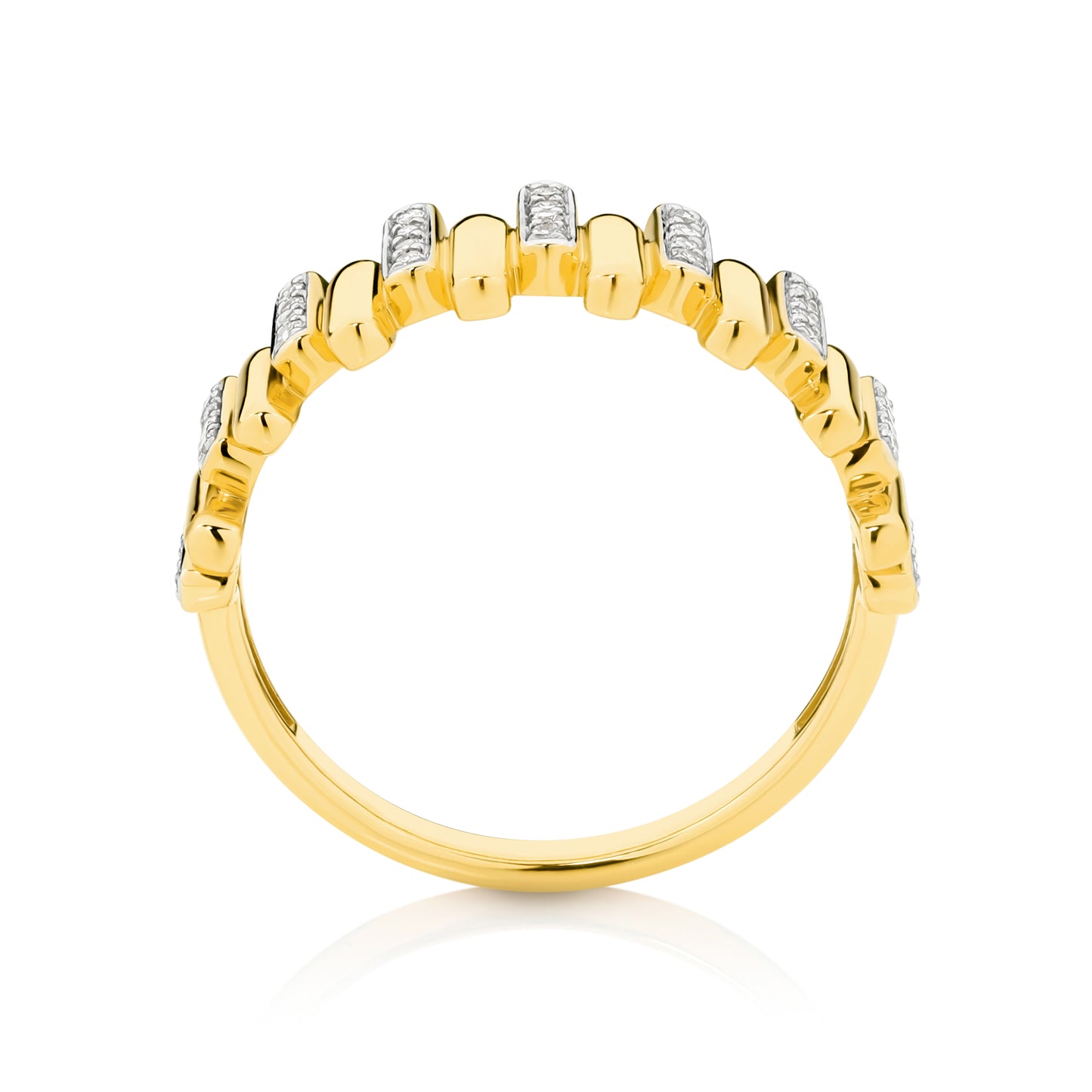 Ring 9KT 2.6g/18KT 3.6g 0.14ct GH/SI