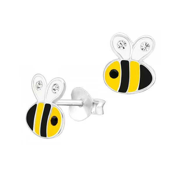 Epoxy Bee Studs with Crystals