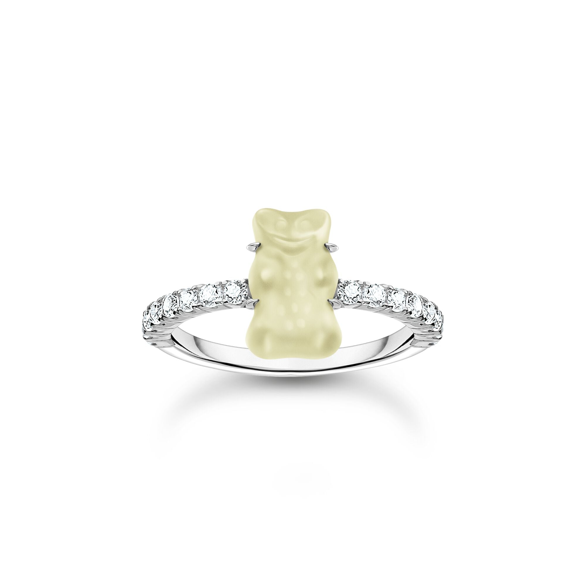 THOMAS SABO Ring with white mini sized goldbears and zirconia