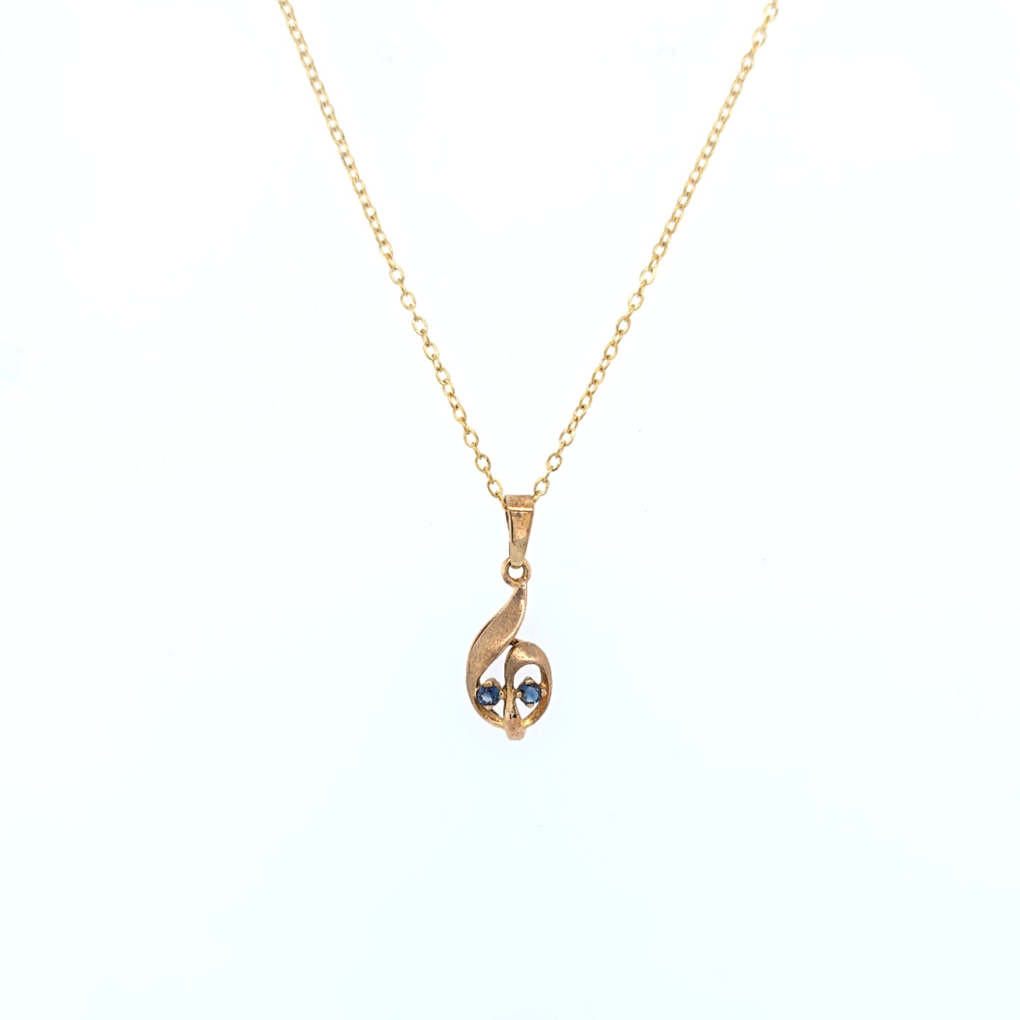 9K YG with Blue Sapphire Pendant