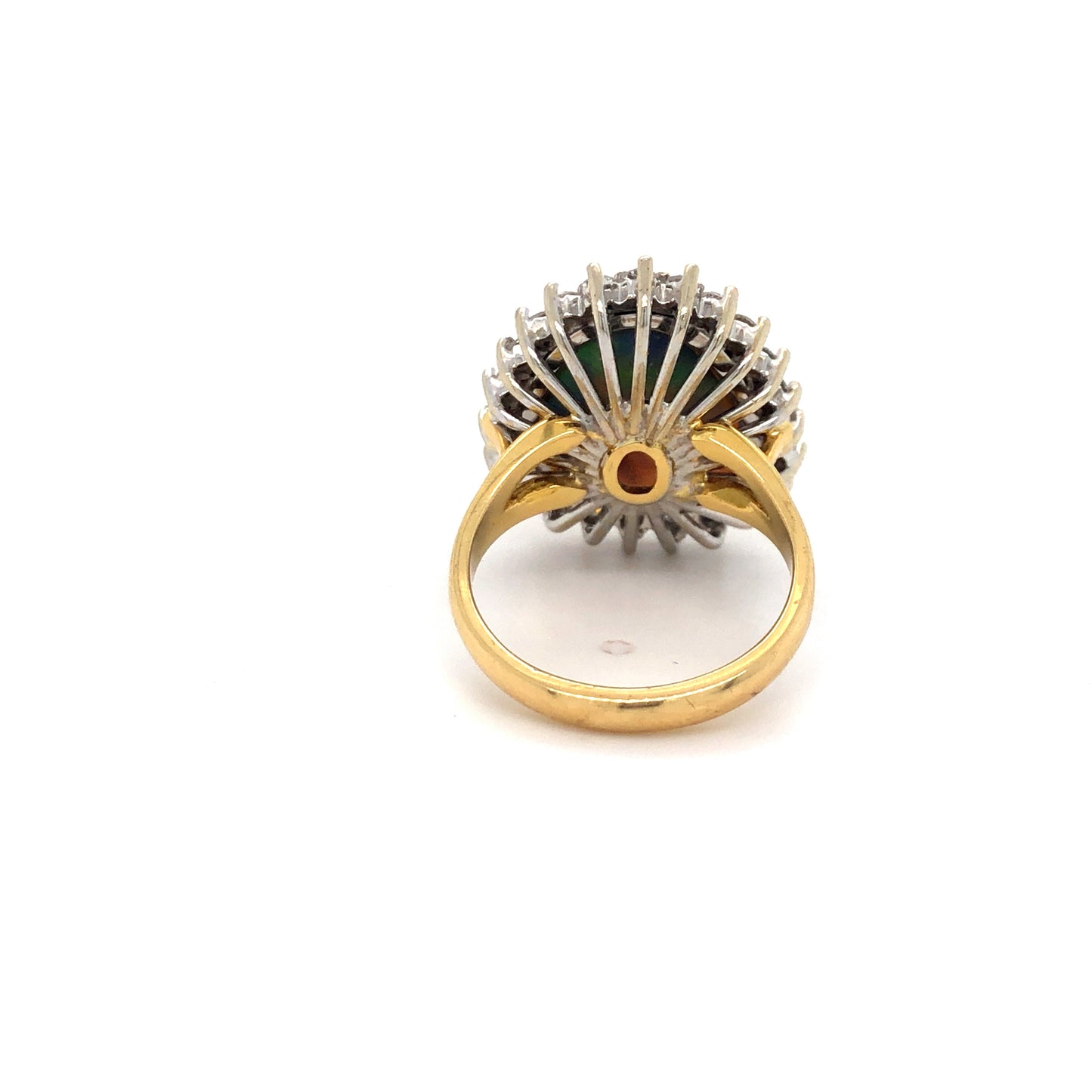 18K 2T Natural Diamond Opal Ring