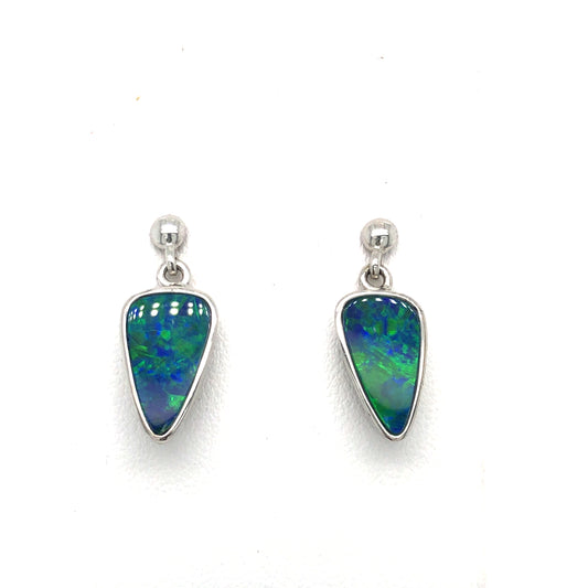 Aus Opal Silver Earrings
