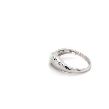 14K WG Solid Opal Ring