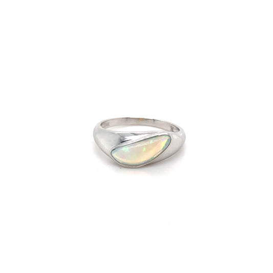 14K WG Solid Opal Ring