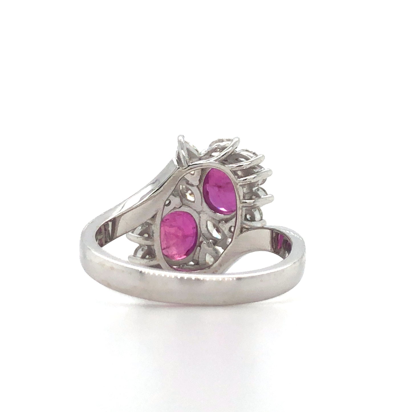 18K White Gold Ruby and Diamond Ring (Oval)
