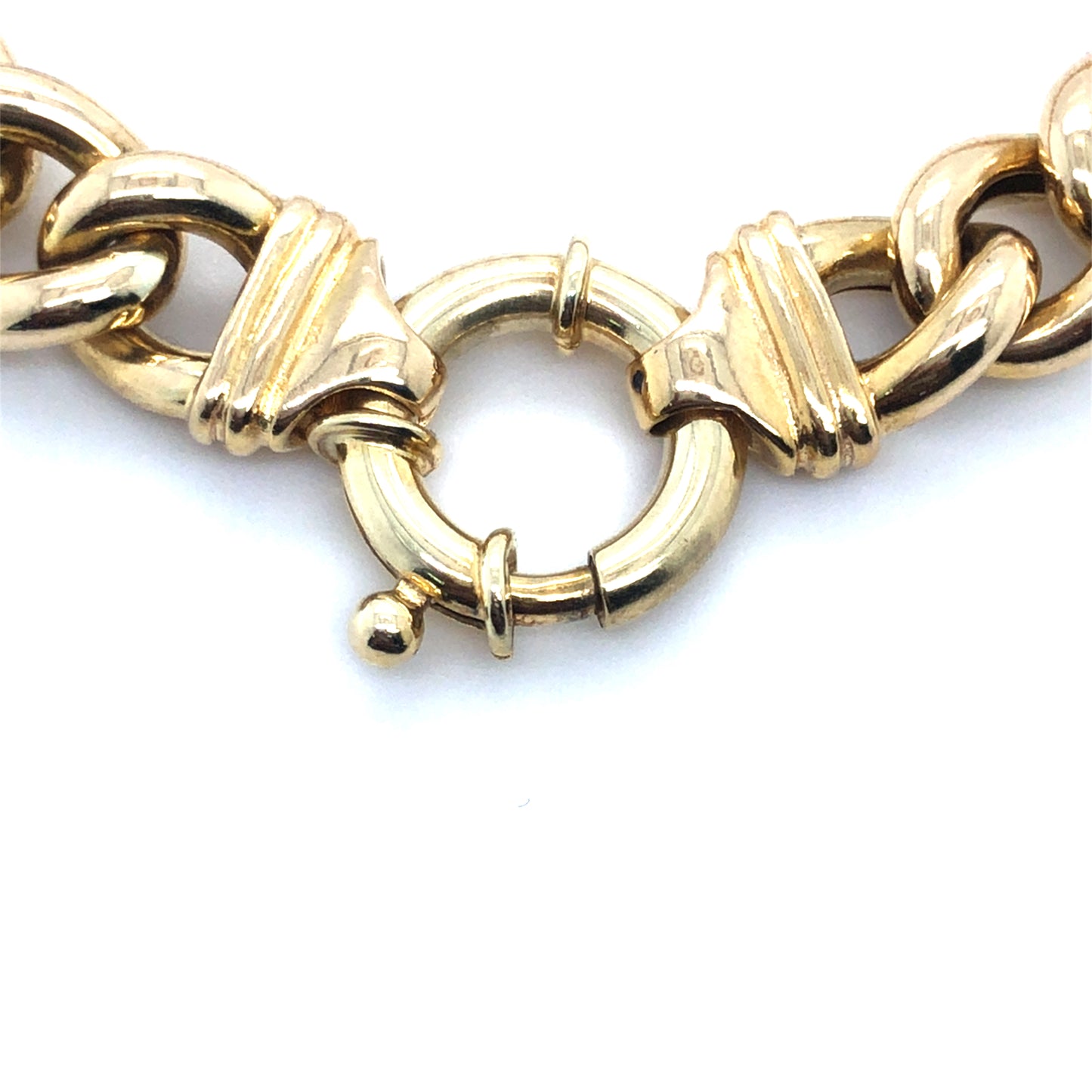 9K YG Italian Hollow Curb Bracelet