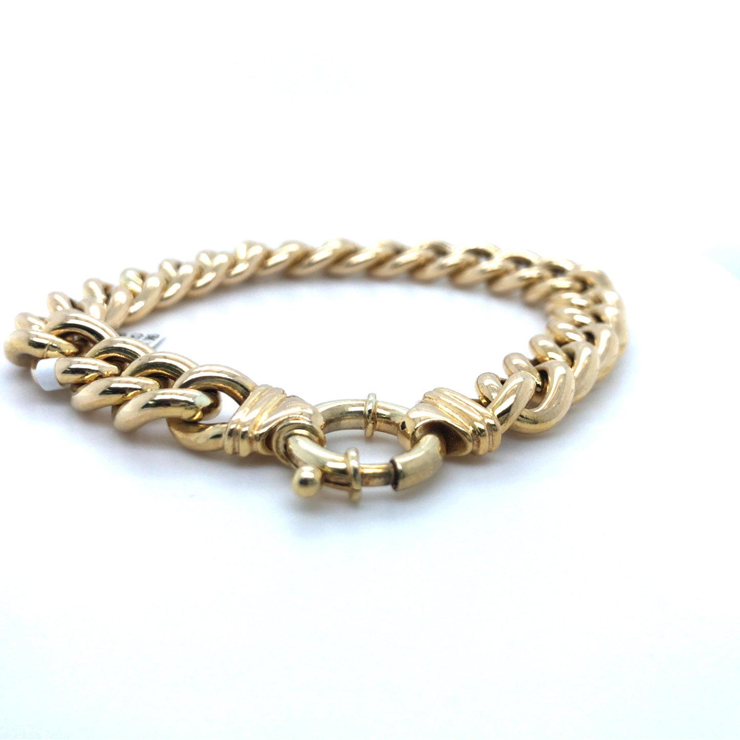9K YG Italian Hollow Curb Bracelet