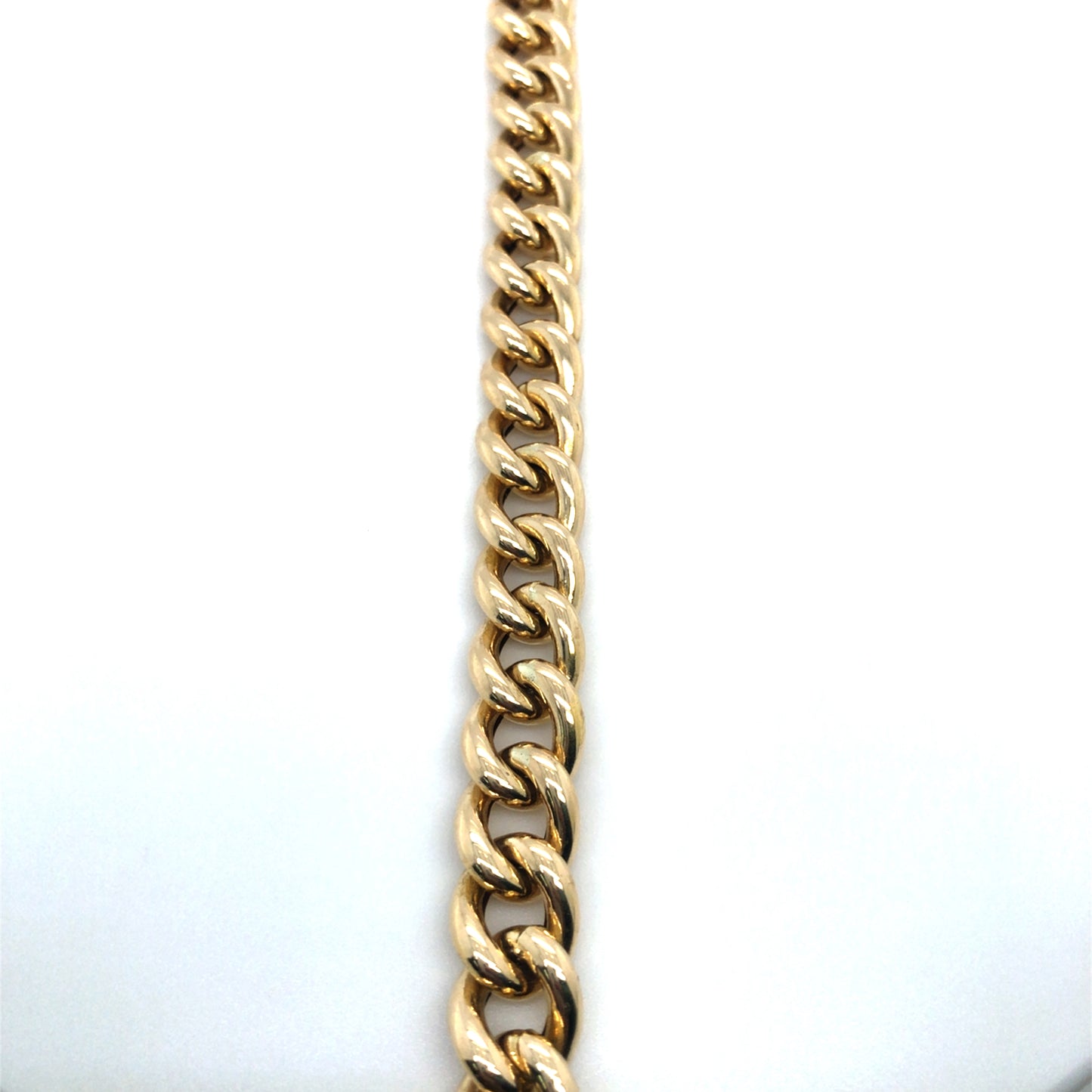 9K YG Italian Hollow Curb Bracelet