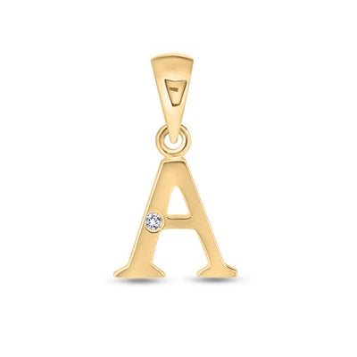 Diamond Initial Pendants DSNP Yellow Gold