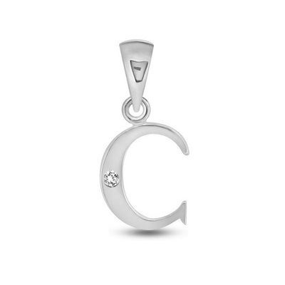 Diamond Initial Pendants DSNP White Gold