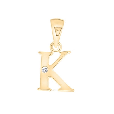 Diamond Initial Pendants DSNP Yellow Gold