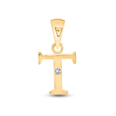 Diamond Initial Pendants DSNP Yellow Gold