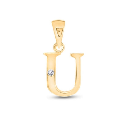 Diamond Initial Pendants DSNP Yellow Gold