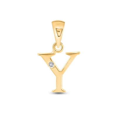 Diamond Initial Pendants DSNP Yellow Gold